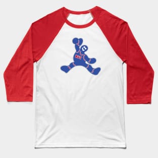 Jumping Detroit Pistons Gingerbread Man Baseball T-Shirt